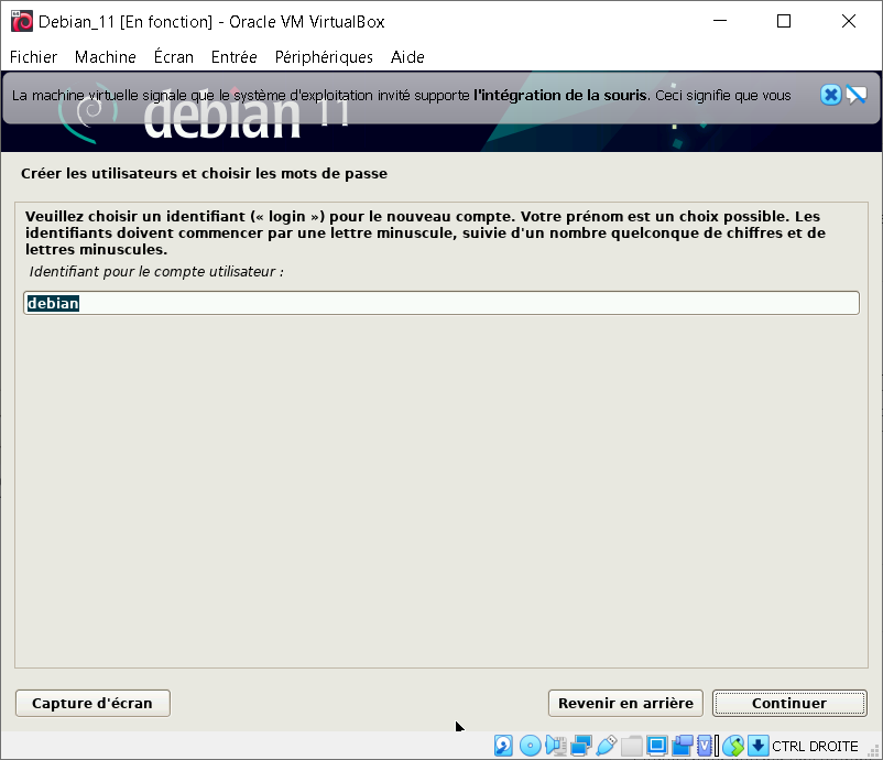 machine virtuelle Debian