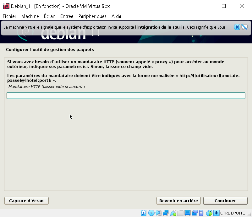 machine virtuelle Debian