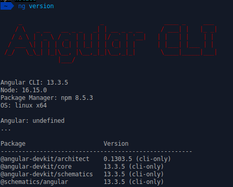 Angular Créer sa première application - Version de la CLI Angular