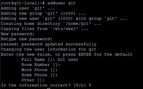 Créer son serveur Git sur Debian 11 - Nouvel utilisateur 
