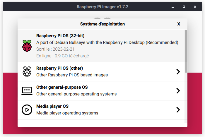 Installer Raspbian sur un Raspberry Pi - Raspbian Imager choix os